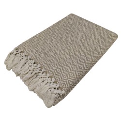 Ριχτάρι Διθέσιου Throws Diamond Beige Polycotton Komvos (190x250) 1Τεμ