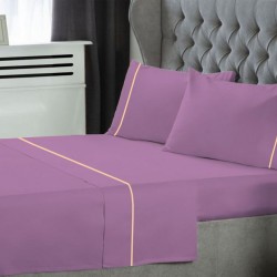 Σεντόνια Υπέρδιπλα Σετ Dyed Polycottton Lilac Με Φυτίλι Le Blanc (240x270) 4Τεμ