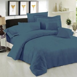 Πανωσέντονο Υπέρδιπλο Solid Dusty Blue Dyed Polyccotton Le Blanc (245x270) 1Τεμ