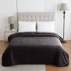 Κουβέρτα Βελουτέ Μονή Anthraces 550gr Le Blanc (160x220) 1Τεμ