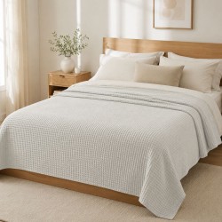 Κουβέρτα Πικέ Υπέρδιπλη Reactive Sanforized White Cotton Le Blanc (230x250) 1Τεμ