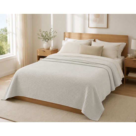 Κουβέρτα Πικέ Υπέρδιπλη Reactive Sanforized White Cotton Le Blanc (230x250) 1Τεμ