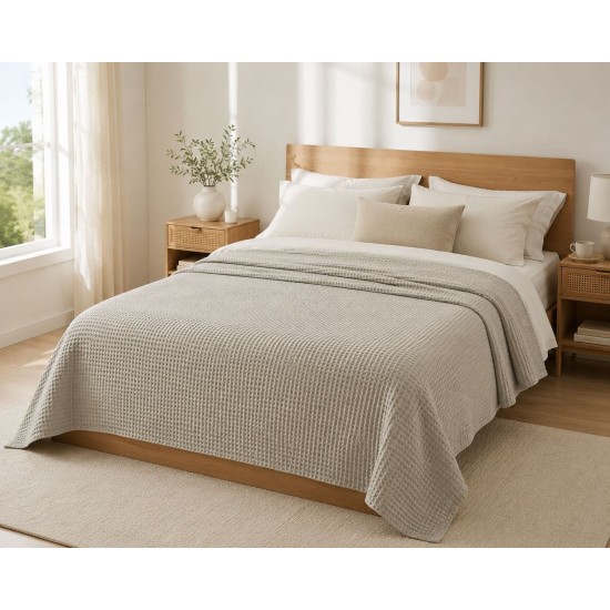 Κουβέρτα Πικέ Μονή Reactive Sanforized Light Grey Cotton Le Blanc (160x240) 1Τεμ