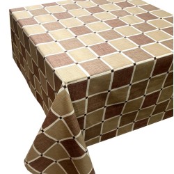 Τραπεζομάντηλο Καρό Design-2 Olive Polycotton Le Blanc (140x140) 1Τεμ
