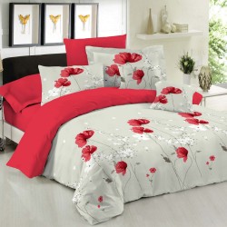 Πάπλωμα Υπέρδιπλο Σετ Premium Anemone Red Cotton Le Blanc (220x240) 3Τεμ
