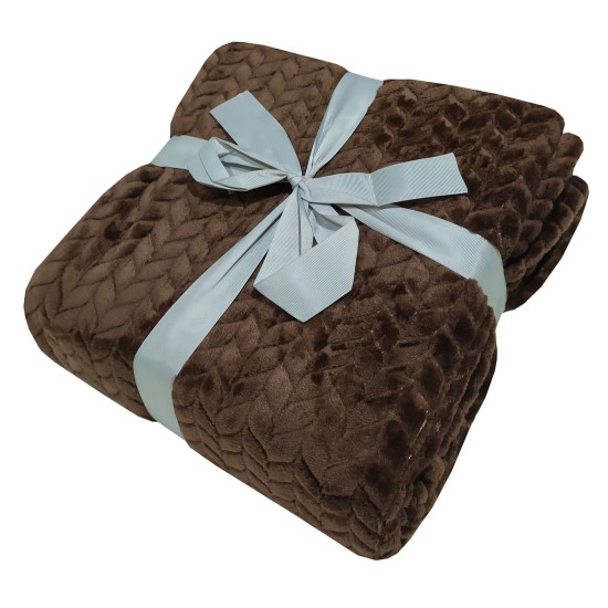 Κουβέρτα Fleece Διπλή Velour Flannel Brown Le Blanc (200x220) 1Τεμ