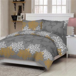 Κουβερλί Υπέρδιπλο Σετ Premium Line Butterfly-Grey Cotton Le Blanc (220x240) 3Τεμ