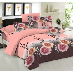 Σεντόνια Μονά Σετ Premium Chrysanthemum Peach Cotton Le Blanc (170x270) 3Τεμ