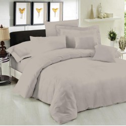 Κατωσέντονο Υπέρδιπλο Dyed Polycotton Light Grey Le Blanc (160x200+35) Με Λάστιχο 1Τεμ
