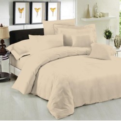 Κατωσέντονο Υπέρδιπλο Dyed Polycotton Sand Le Blanc (160x200+35) Με Λάστιχο 1Τεμ
