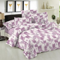 Πάπλωμα Μονό Σετ Premium Leaves Lilac Cotton Le Blanc (160x240) 2Τεμ