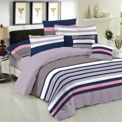 Σεντόνια Υπέρδιπλα Σετ Premium Nevada Mauve Cotton Le Blanc (160x200+33 ) Με Λάστιχο 4Τεμ