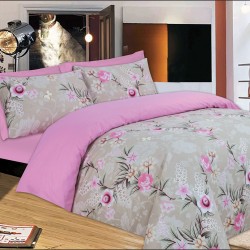 Σεντόνια Μονά Σετ Premium Pink Rose Cotton Le Blanc (100x200 ) Με Λάστιχο 3Τεμ