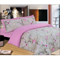 Σεντόνια Μονά Σετ Premium Pink Rose Cotton Le Blanc (100x200 ) Με Λάστιχο 3Τεμ
