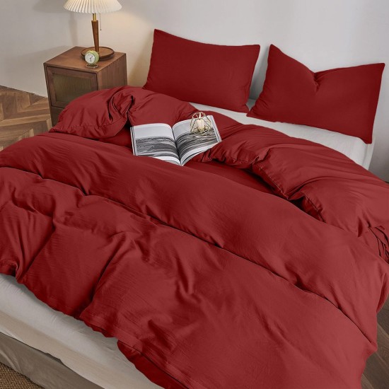 Πανωσέντονο Μονό Moderna Bordeaux Cotton Lino (160x260) 1Τεμ