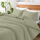 Κατωσέντονο Υπέρδιπλο Basico Green Polycotton Lino (160x200+30) Με Λάστιχο 1Τεμ