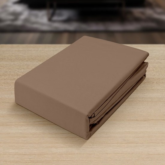 Μαξιλαροθήκες Σετ Basico Mocca Polycotton Lino (50x70) 2Τεμ