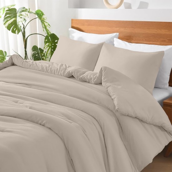 Πανωσέντονο Μονό Basico Silver Polycotton Lino (50x70) 2Τεμ