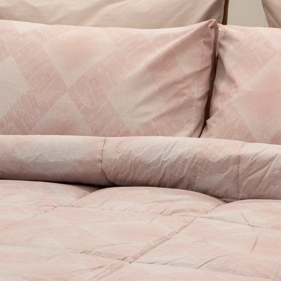 Κουβερλί Υπέρδιπλο Siroco Pink Cotton Lino (220x240) 1Τεμ