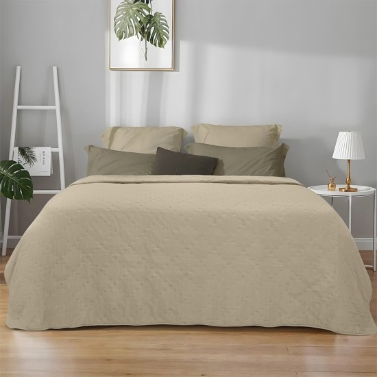 Κουβερλί Μονό Lipe Beige Micro Lino (160x260) 1Τεμ