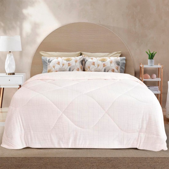 Κουβερτοπάπλωμα Με Sherpa Μονό Dania Ecru Lino (160x220) 1Τεμ