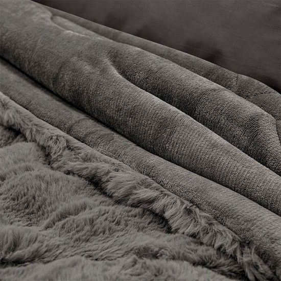 Κουβερτοπάπλωμα Γούνινο Υπέρδιπλο Conilio D.Grey 3D Rabbit Fur Lino (220x240) 1Τεμ