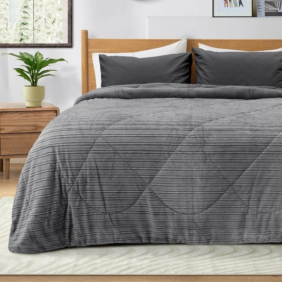 Κουβερτοπάπλωμα Υπέρδιπλο Stacy Grey Lino (220x240) 1Τεμ