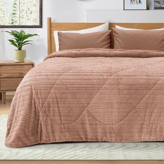 Κουβερτοπάπλωμα Υπέρδιπλο Stacy Salmon Lino (220x240) 1Τεμ