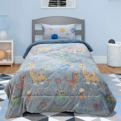 Κουβερτοπάπλωμα Παιδικό Φωσφοριζέ Με Sherpa Μονό Volcano Grey -Ciel Lino (160x220) 1Τεμ