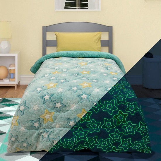 Κουβερτοπάπλωμα Παιδικό Φωσφοριζέ Με Sherpa Μονό Ster Mint Lino (160x220) 1Τεμ Κουβερτοπάπλωμα Παιδικό Φωσφοριζέ Με Sherpa Μονό Ster Mint Lino (160x220) 1Τεμ