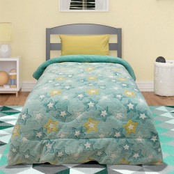 Κουβερτοπάπλωμα Παιδικό Φωσφοριζέ Με Sherpa Μονό Ster Mint Lino (160x220) 1Τεμ