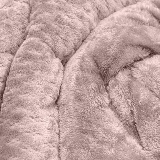 Κουβερτοπάπλωμα Με Sherpa Υπέρδιπλο Lofti Lilac Lino (220x240) 1Τεμ