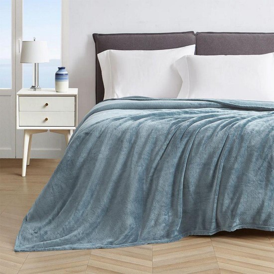 Κουβέρτα Βελουτέ Μονή Pello Blue Lino (160x220) 1Τεμ