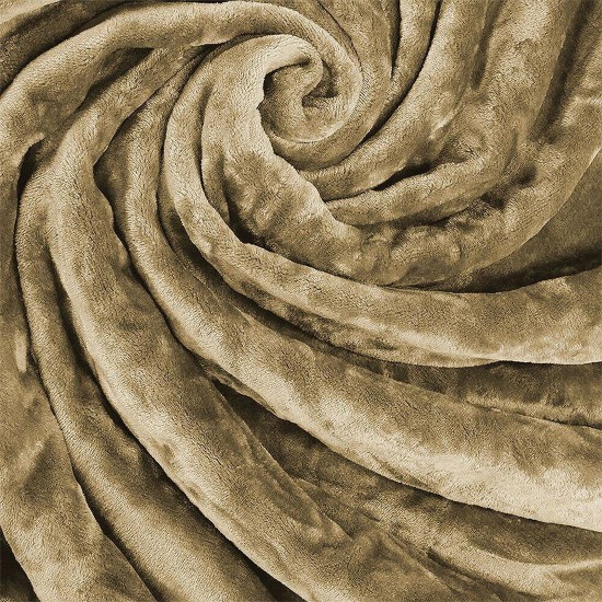 Κουβέρτα Βελουτέ Υπέρδιπλη Vellut Mocca Lino (220x240) 1Τεμ