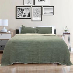 Κουβέρτα Καλοκαιρινή Υπέρδιπλη Lasy Khaki 600gsm Cotton Lino (230x240) 1Τεμ