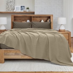 Κουβέρτα Πικέ King Size Cocoon Mocha Cotton Lino (240x260) 1Τεμ