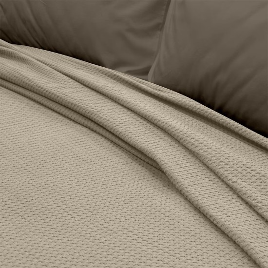 Κουβέρτα Πικέ King Size Cocoon Mocha Cotton Lino (240x260) 1Τεμ