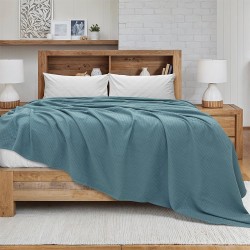 Κουβέρτα Πικέ King Size Cocoon Petrol Cotton Lino (240x260) 1Τεμ
