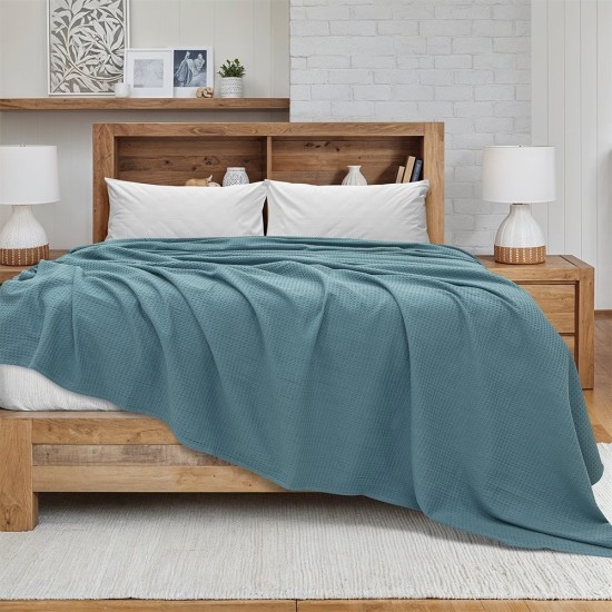 Κουβέρτα Πικέ King Size Cocoon Petrol Cotton Lino (240x260) 1Τεμ