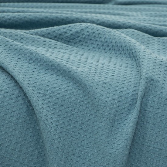 Κουβέρτα Πικέ King Size Cocoon Petrol Cotton Lino (240x260) 1Τεμ