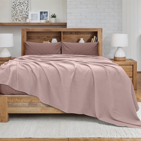 Κουβέρτα Πικέ Υπέρδιπλη Cocoon Pink Cotton Lino (220x240) 1Τεμ