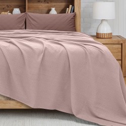Κουβέρτα Πικέ King Size Cocoon Pink Cotton Lino (240x260) 1Τεμ