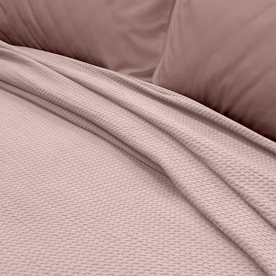 Κουβέρτα Πικέ Υπέρδιπλη Cocoon Pink Cotton Lino (220x240) 1Τεμ
