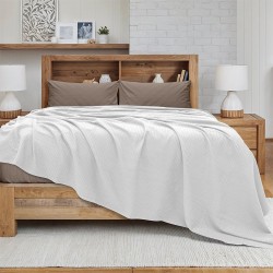 Κουβέρτα Πικέ Υπέρδιπλη Cocoon White Cotton Lino (220x240) 1Τεμ