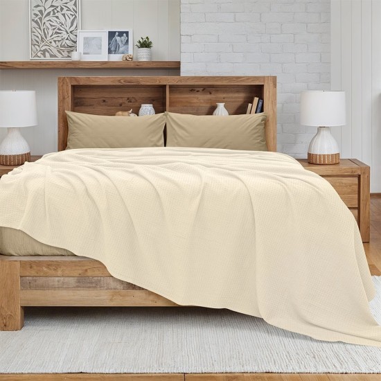 Κουβέρτα Πικέ King Size Cocoon Ecru Cotton Lino (240x260) 1Τεμ