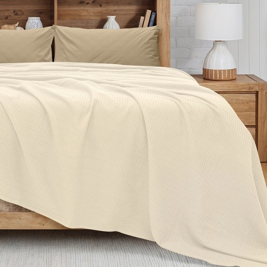 Κουβέρτα Πικέ King Size Cocoon Ecru Cotton Lino (240x260) 1Τεμ
