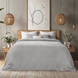 Κουβέρτα Fleece Υπέρδιπλη Lofti Ασημί Flannel Lino (220x240) 1Τεμ