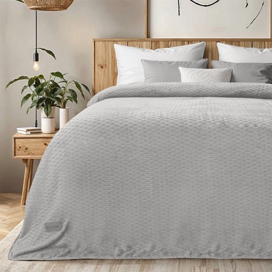 Κουβέρτα Fleece Υπέρδιπλη Lofti Ασημί Flannel Lino (220x240) 1Τεμ