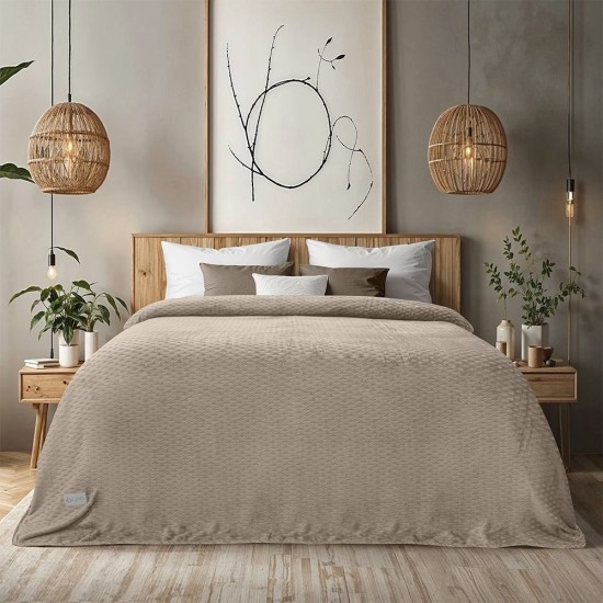 Κουβέρτα Fleece Υπέρδιπλη Lofti Taupe Flannel Lino (220x240) 1Τεμ