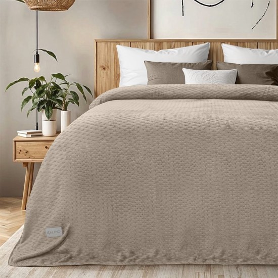 Κουβέρτα Fleece Υπέρδιπλη Lofti Taupe Flannel Lino (220x240) 1Τεμ
